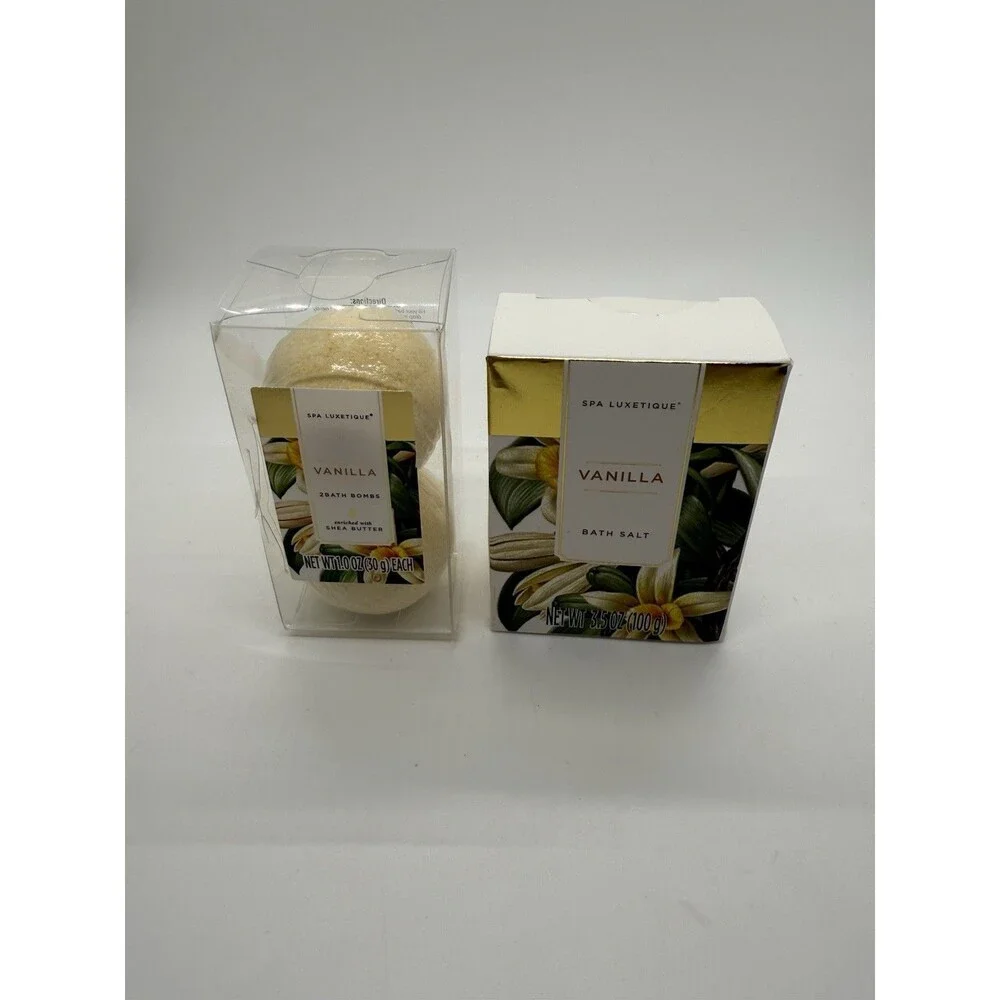 Spa Luxetique Gift Basket Set Vanilla Shea Butter Set of 7 Women New - Picture 12 of 16